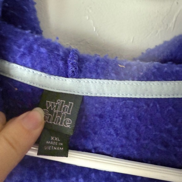 Wild Fable Womens Purple‎ Fleece Sherpa Quarter Zip Hoodie Top XXL Plus - Picture 4 of 10